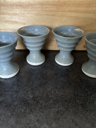Vintage pottery goblets set - pottery,