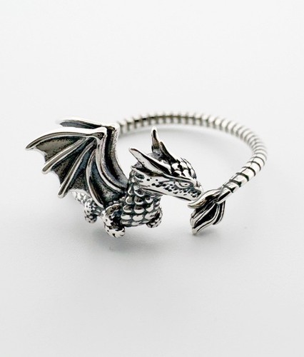 Flying dragon adjustable ring - dragon,