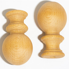 Solid Wood  x2 Finial 75mm