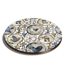 Round MDF Coaster Nordic Log