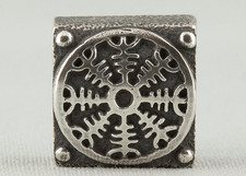 Helm of Awe Bead - Viking Compass - Pakabone Norse Pagan Rune Tribal Bronze EDC