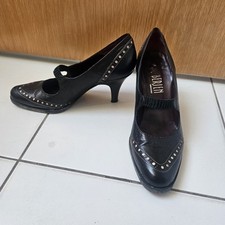 Luc BERJEN Black Leather Heels Shoes Size 39