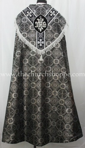 Black silver cope stole - &,