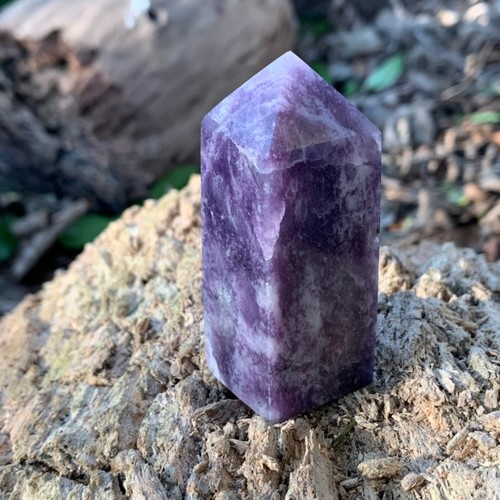 Lepidolite point 3 - point, #3