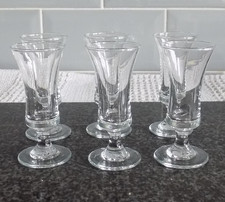 6 x Vintage Retro Small Clear Glass Liqueur Schooner 9.5cm Glasses