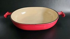 Le Creuset 25 Red Oval Gratin Dish Cast Iron Vintage Enamel Cookware