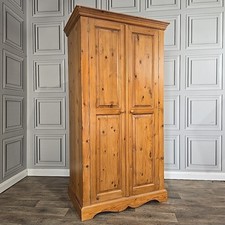 Vintage Solid Pine Wooden Single / Double Wardrobe - Country Vintage Farmhouse