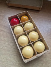 Vintage White/Ivory Cue Snooker/Pool Ball Set Spare White Balls Set Of 8 