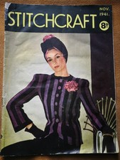 STITCHCRAFT November 1941 - Vintage Needlework Magazine – Knitting / Embroidery