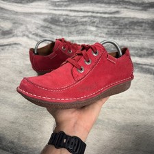 Vintage Clarks 2015 Funny Dreams Red Artisan NuBuck Leather Shoes Size UK 8 D