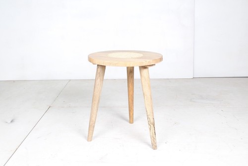 Mango side table with cane - mango,
