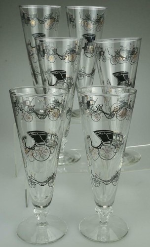 Set libbey mid century - set, 6