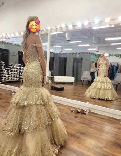 Sherri hill 56687 size gold - size,