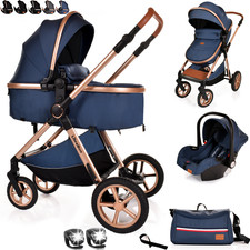 Newborn Baby Pram Buggy Pushchair Stroller 3in1 Travel System Car Seat Included