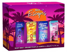 So ...? ESCAPES WOMEN`S BODY MIST SET IBIZA BALI MYKONOS HAWAIIAN 4x50ml