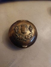 Small Brass Snuff Box Possibly Trench Art With Arms Of Caude Bec