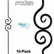 Modern Double Scroll Iron Baluster (10-PACK) Hollow Metal Spindles (Satin Black)