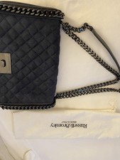 Navy Quilted Suede Handbag