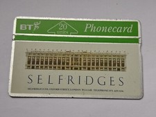 Vintage Retro Phone Card BT 90s 20units rather rare Selfridges oxford st London 