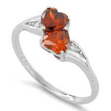 Sterling Silver Red Cubic