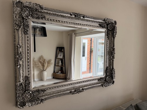 Large ornate silver wall - silver,