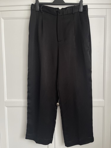 Zara black satin wide - wide, leg