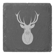4 x 'Black Stag Head' 10cm