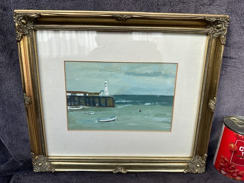 Vintage framed oil - framed, painting