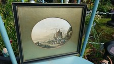 Vintage Oval Le Blond Print The Fisherman's Hut Framed Print No 90