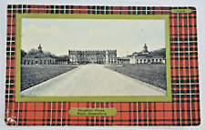 ANTIQUE SCOTTISH TARTAN WARE HOPETOUN HOUSE QUEENSFERRY POSTCARD 1912