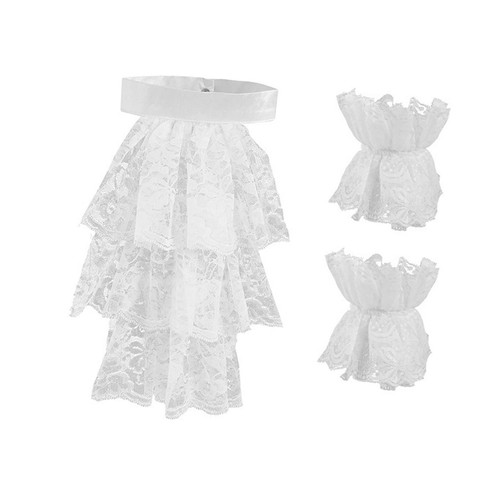 Lace jabot and - and, set