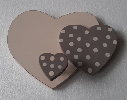 New wooden hearts - wall, hanging