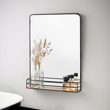 Bathroom Mirror Wood Shelf