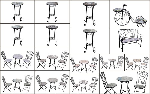 Mosaic bistro set chairs plant - chairs,