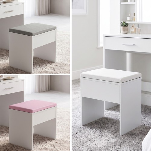 Padded dressing table - table, stool