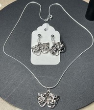 Silver Tone-Earrings Comedy