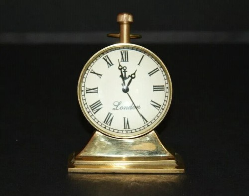 Table top vintage brass clock - top,