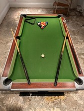 7ft x 4ft Mahogany with Green Baize Coin Operated Superleague Pool Table