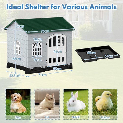 Large durable dog house with - dog,