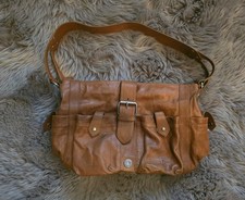 Marta Ponti Genuine Leather Tan Shoulder Handbag  VGC