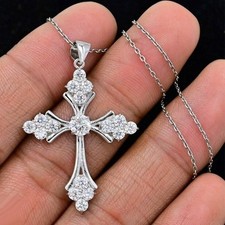 2 Ct Round White Diamond Cross
