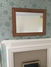 Living Room Mirror with Wooden