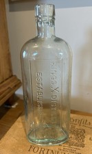Antique Pale Green King's Cross Distillery Railway Whiskey Flask Bottle c1890’s