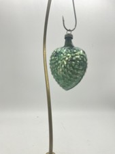 Vintage 1950s Glass Christmas Bauble Heart German Hand Blown Z9