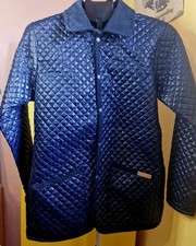 Criminal Damage Quilted Shell Jacket Navy Y2K Cord Collar Medium Missing Popper