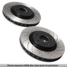 FRONT DRILLED GROOVED 323MM BRAKE DISCS FOR NISSAN 350Z Z33 FAIRLADY 3.5 03-06