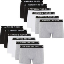 ANTONIO ROSSI (12-Pack) Men's Fitted Boxer Hipsters - Mens Boxers Shorts Multip