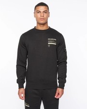 Mens Duck & Cover Jennerkins Crew Sweat - Black