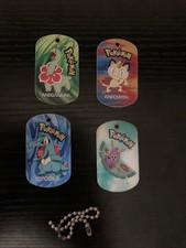 Pokemon Metal Tags Bundle - 4 Tags & Chains - 2006 Vintage