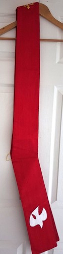 Red deacon stole - red,